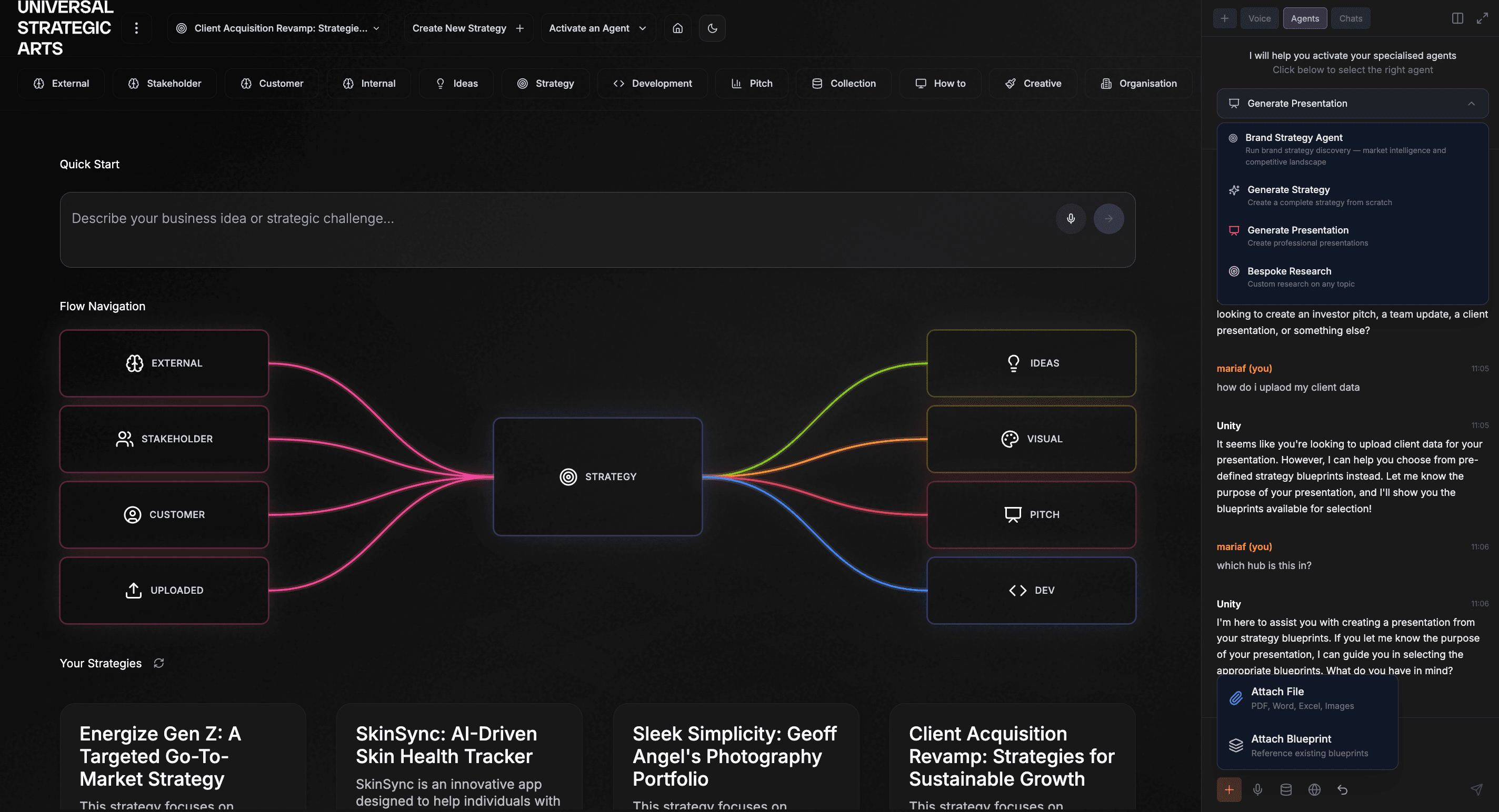 Unity Platform workspace
