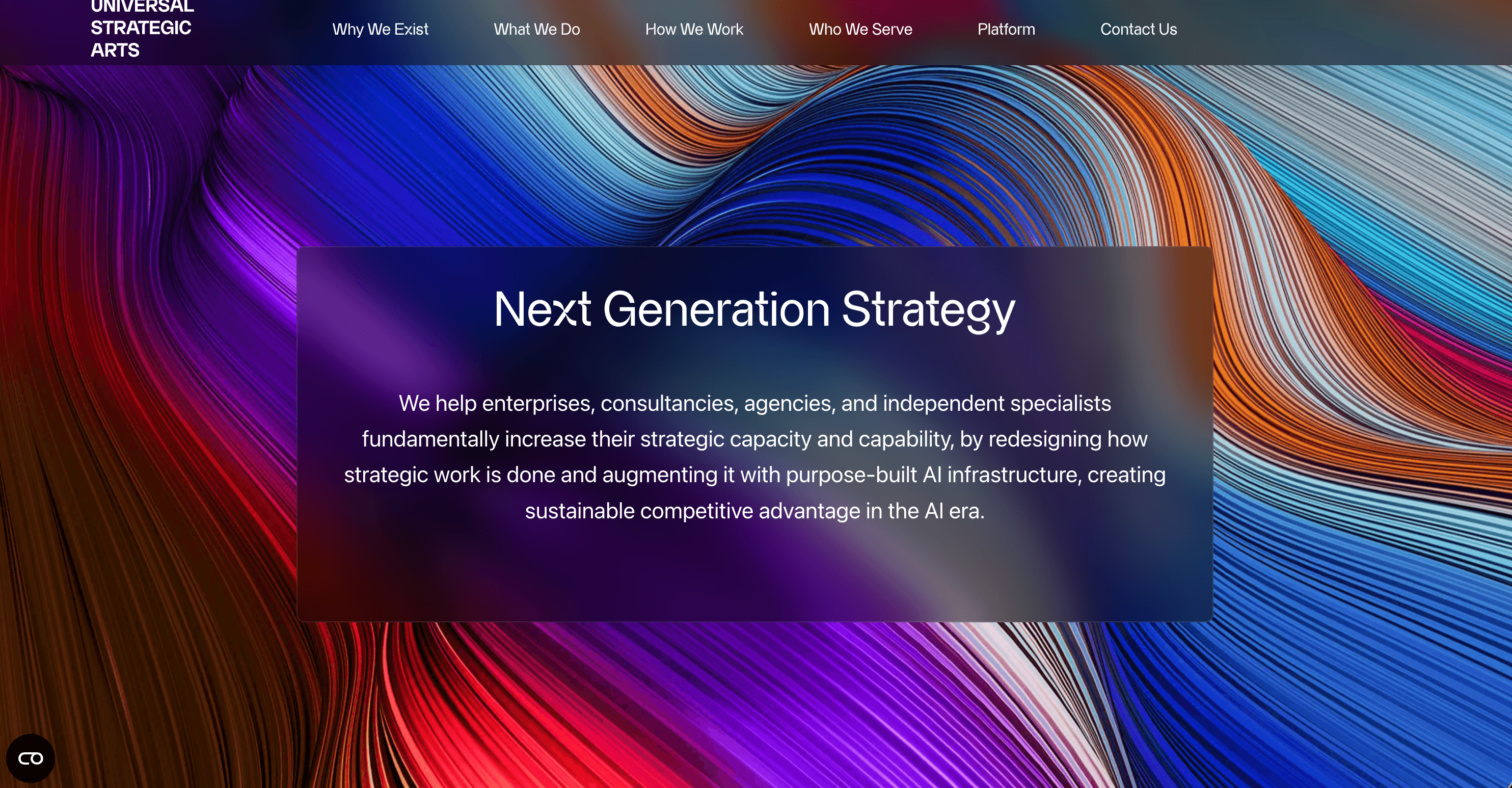 Universal Strategic Arts — corporate website hero