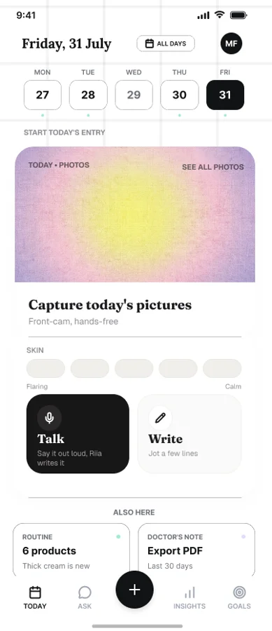 Mobile app interface