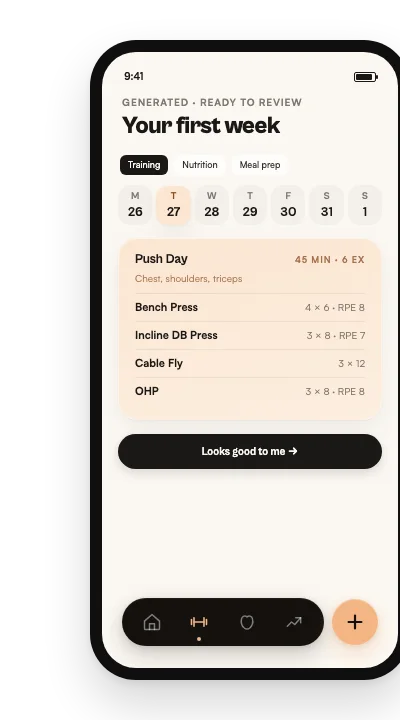 Built by Balmer weekly plan mockup